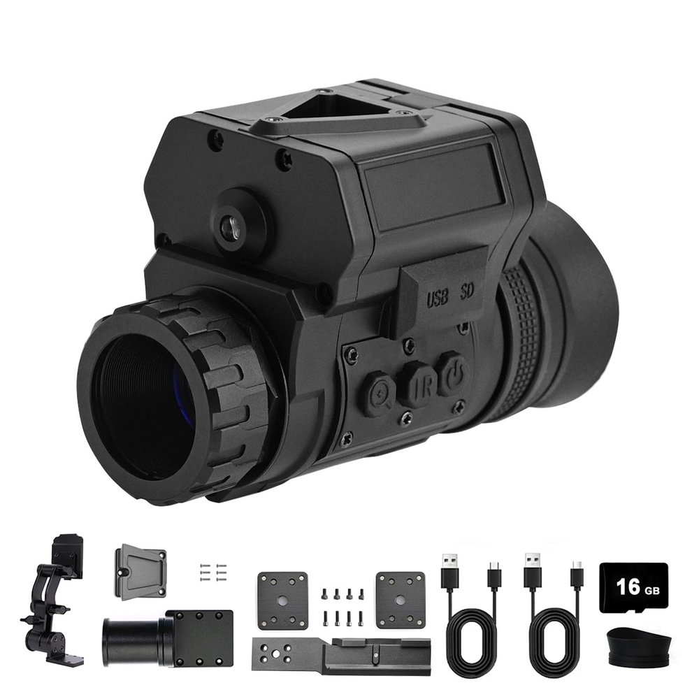WGFXYBFY Night Vision Monocular for Adults, 940nm Infrared Night Vision Scope 45 Wide Field of View Night Vision Goggles, 4X Magnification Support WiFi for Camping and Observe Wildlife