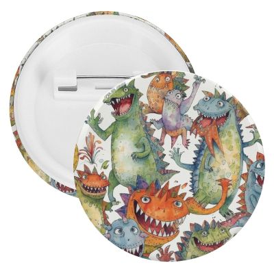 Buttons Badge 5 Pcs Chaotic Colorful Monsters Printed Button Pins Decorations Tinplate Round Badge for Clothes Bags Hats Jeans And More