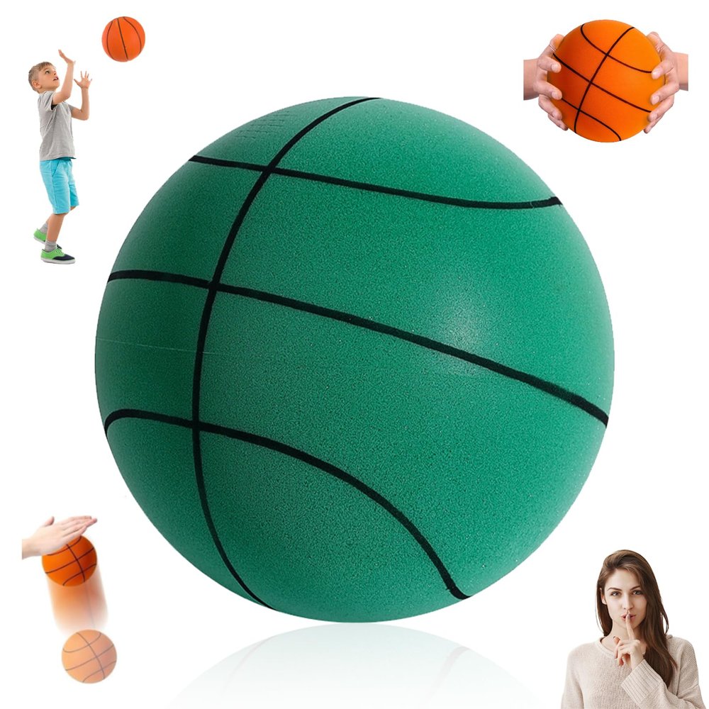Dribble Dream Silent Basketball - Upgrade Indoor Training Quiet Ball, Foam Basketball Gift for Youth (Green, NO.5)
