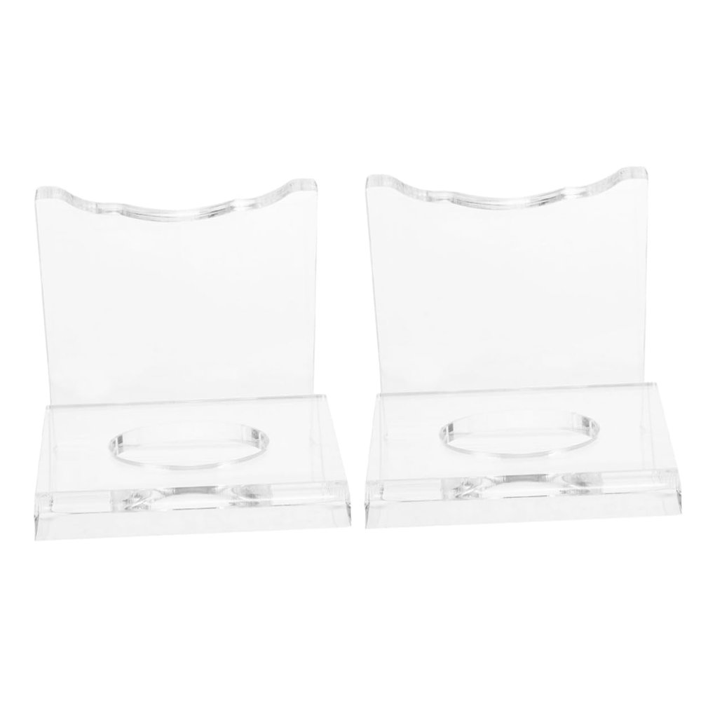 BESPORTBLE 2pcs Table Tennis Paddle Display Stands Acrylic Rack for Pong Paddles Display Stand for Home Store