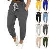 Plus Size Sweatpants for Women Drawstring High Waisted Joggers Loose Fit Comfy Lounge Pants Soft Wide Leg Yoga Pants with Pockets Straight Leg Workout Pants Cinch Bottom Athletic Works Pants view 1