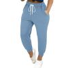 Plus Size Sweatpants for Women Drawstring High Waisted Joggers Loose Fit Comfy Lounge Pants Soft Wide Leg Yoga Pants with Pockets Straight Leg Workout Pants Cinch Bottom Athletic Works Pants view 2