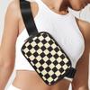 Checkered Fanny Pack Plaid Striped Belt Bag Crossbody Bags For Women for Work Shopping (Black(Fanny Packs)) view 2