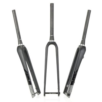 BSFHQS Gravel Bikes Front Forks 1-1/2" Tapered Tube 700C Road Cyclocross Bikes Rigid Forks 12 * 100mm Thru Axle Full Carbon Fiber Hard Fork Flat Mounted Disc Brakes