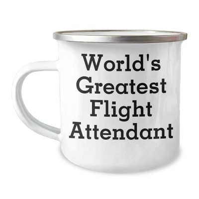 World's Greatest Flight Attendant Funny Camping Mug Gifts for Flight Attendants on Christmas - Unique Inspirational Flight Attendant Gifts from Coworkers