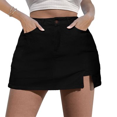 luvamia High Waisted Shorts Women True Black Denim Skirt Womens Cowgirl Outfit Womens Skort Skorts for Women with Pockets Summer Shorts for 2025 True Black Size Medium US 8 to 10