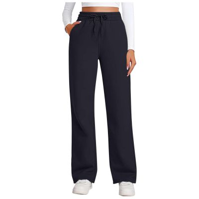 MXTPOV Womens Winter Outfits Sweatpants for Women Baggy Fleece High Waisted Athletic Lounge Pants Workout Straight Leg Joggers with Pockets Dark Gray Womens Fall Clothing L
