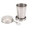 ZJchao Stainless Steel Outdoor Collapsible Cup, Portable Retractable Camping Mug with Keychain for Outdoor Travel Camping Hiking Fishing Mountaneering, Ideal for Daily Use and Party view 1