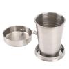 ZJchao Stainless Steel Outdoor Collapsible Cup, Portable Retractable Camping Mug with Keychain for Outdoor Travel Camping Hiking Fishing Mountaneering, Ideal for Daily Use and Party view 3