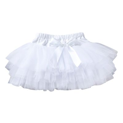Baby Girls Soft Fluffy Tutu SkirtSkort Infant Tulle Dress Skirt 3 Layers Soft for Newborn Toddler (White, 0-3 Months)