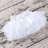Baby Girls Soft Fluffy Tutu SkirtSkort Infant Tulle Dress Skirt 3 Layers Soft for Newborn Toddler (White, 0-3 Months) view 3