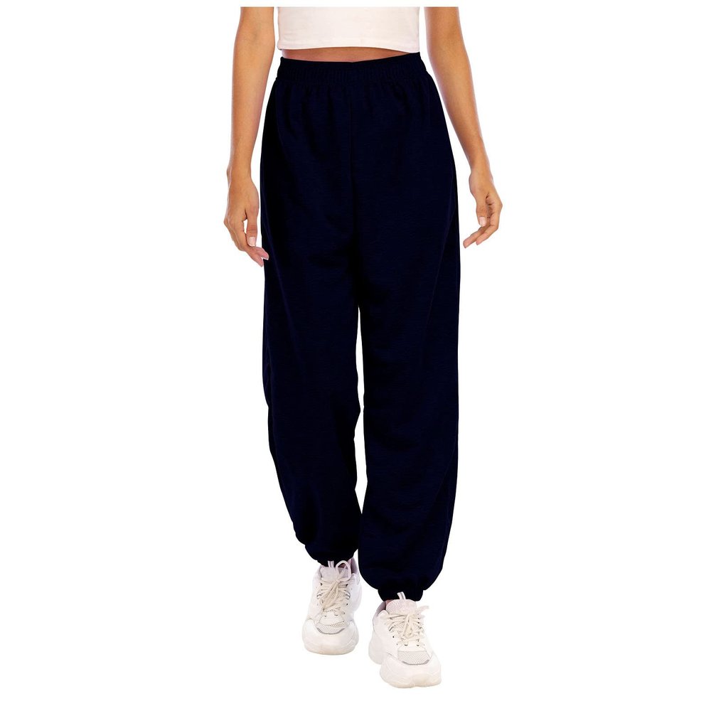 Sweatpants for Women Baggy Cinch Bottom Athletic Pants Elastic Waisted Jogger Workout Lounge Trouser Fall Winter Outfits Navy