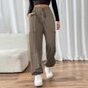 Cargo Sweatpants for Women Cinch Bottom Drawstring Elastic Waisted Jogger Pants Relaxed-Fit Athletic Pant with Pocket Brown view 2
