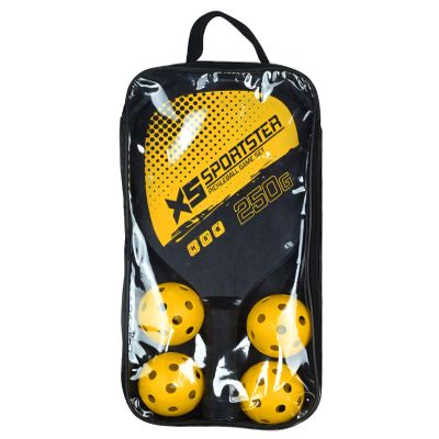 Pickleball Set with Pickleball Rackets Pickleball Paddles Poplar Surface Pickleball Paddles Set for Men Women (Yellow XS)