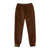 2PC Sweatpants Women Baggy Open Bottom Wide Leg Athletic Pant Classic Elastic High Waisted Jogger Trouser with Pocket Brown view 2