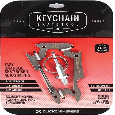 Boardparadise SK8OLOGY Carabiner Keychain Skate Tool Silver