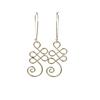 Silver Hoops Clip On Clips Earrings Hoop Bamboo Door Knocker 2 1/8" Wide Fashion Jewelry Statement Earrings Lightweight for Women CLL1990 view 1
