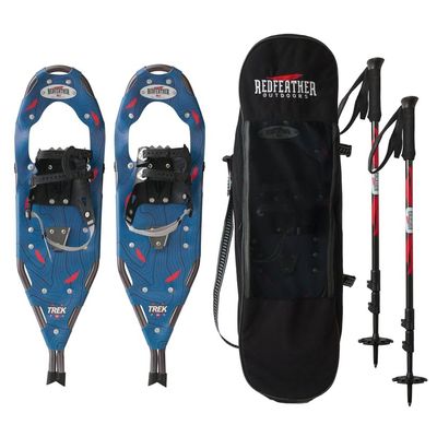 Redfeather Outdoors Trek Men's Snowshoes Kit 35" - Lightweight, Durable, Made in The USA - Ideal for Winter Hiking, Snowshoeing, and Outdoor Adventures - Premium Performance Snowshoes