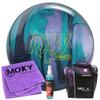 Bowlerstore Products Hammer Raw Hammer Black/Purple/Teal Bowling Ball | Moxy Strike Purple Bowling Bag | Moxy Purple Micro Fiber Towel | Moxy Xtreme Power Cleaner Package 14lbs view 1