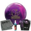 Bowlerstore Products Brunswick Rhino Magenta/Purple/Navy Pearl Bowling Ball | Moxy Strike Purple Bowling Bag | Moxy Grey Micro Fiber Towel | Moxy Xtreme Power Cleaner Package 15lbs view 1