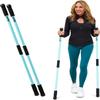 Weighted Walking Sticks for Seniors, Women & Men  1.2lb Each Ergonomic Hiking Poles for Balance, Posture & Stability  Durable Trekking Poles for Walking (X-Large, Blue) view 1