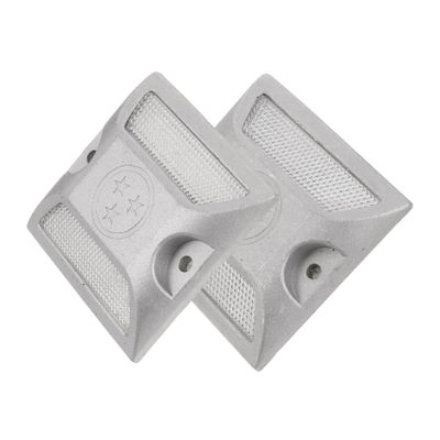 CORHAD 2pcs Cast Aluminum Road Reflective Road Markers Outdoor Driveway Reflectors for Sports Areas Pavements High Visibility Reflective Safety