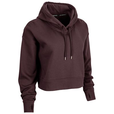 Victory Fleece Womens Crop Hoodie, Women's Small, Maroon
