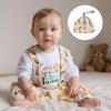 BeQeuewll Easter Newborn Baby Boy 3PCS Clothes Set Infant Long Sleeve Romper Bunny Carrot Suspender Pants Overalls Outfits (Carrots, 3-6 Months) view 2