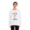 Funny Snowman Holiday Sweatshirt, Rolling with the Snowmies, Winter Occasion Pullover, Christmas Jumper, Unique Seasonal White view 3