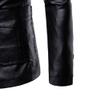 Mens Daily Simple Casual PU Leathers Suits Classic Leather Blazer 2-Button Lambskin Leather Blazers (Black B1,5X-Large) view 3