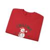 Funny Snowman Holiday Sweatshirt, Rolling with the Snowmies, Winter Occasion Pullover, Christmas Jumper, Unique Seasonal Red view 2