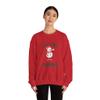 Funny Snowman Holiday Sweatshirt, Rolling with the Snowmies, Winter Occasion Pullover, Christmas Jumper, Unique Seasonal Red view 3