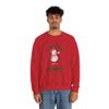 Funny Snowman Holiday Sweatshirt, Rolling with the Snowmies, Winter Occasion Pullover, Christmas Jumper, Unique Seasonal Red view 4