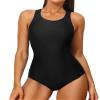 Charmo Womens One Piece Swimsuit Athletic Bathing Suits Training Sport Swimwear for Women S Black view 1