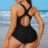 Charmo Womens One Piece Swimsuit Athletic Bathing Suits Training Sport Swimwear for Women S Black view 2