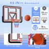 Goplus Basketball Hoop Outdoor, 7.4-10FT Quickly Height Adjustable Basketball Goal with 44 Inch Shatterproof PC Backboard, Wheels, Adults Basketball Stand for Court Backyard Driveway view 3