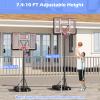 Goplus Basketball Hoop Outdoor, 7.4-10FT Quickly Height Adjustable Basketball Goal with 44 Inch Shatterproof PC Backboard, Wheels, Adults Basketball Stand for Court Backyard Driveway view 4
