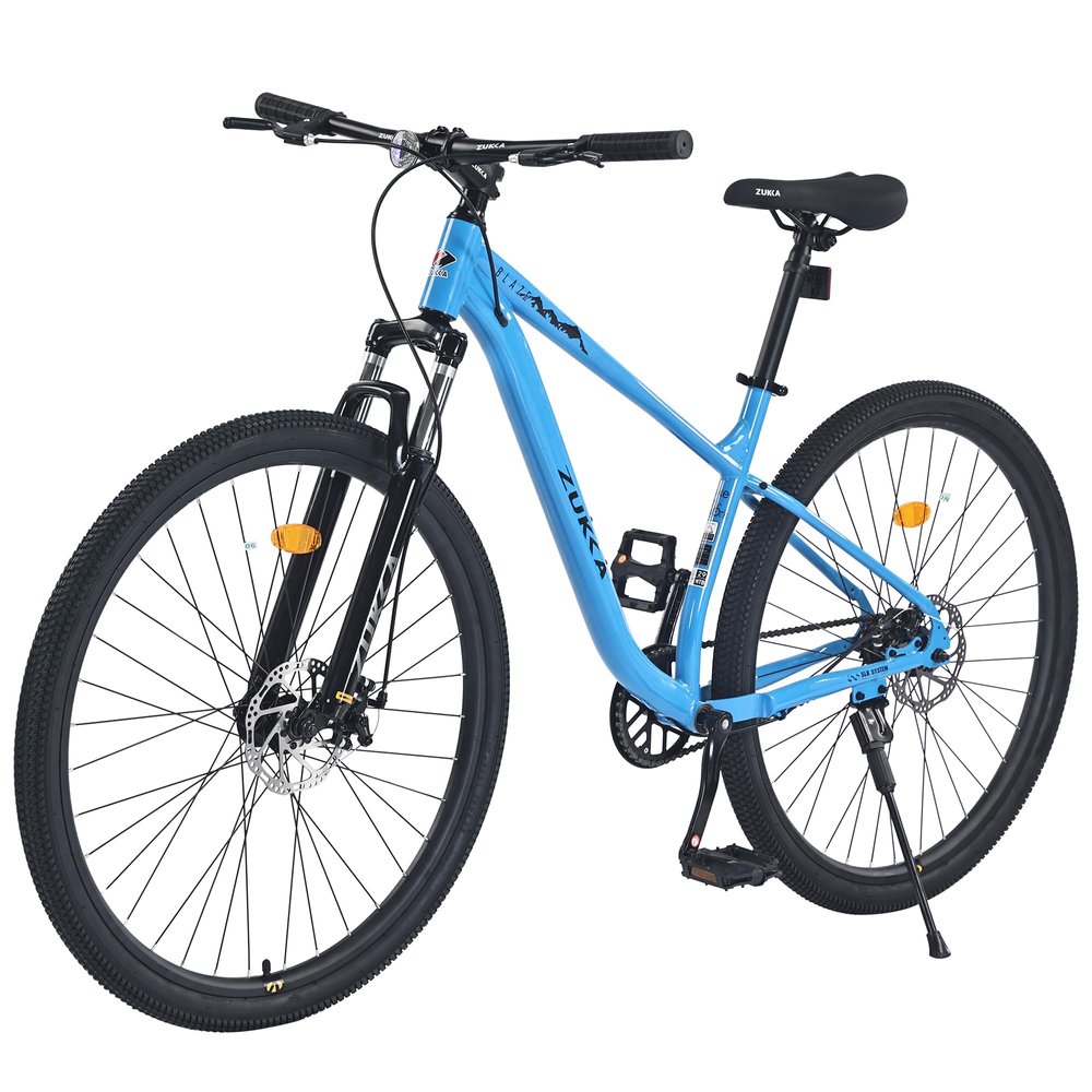 GRELiving Mountain Bikes for Men&Women,Single Speeds 29 Inch Mountain Bicycles with Suspension Fork,Double Disc Brakes,17 Inch Steel Frame