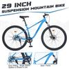 GRELiving Mountain Bikes for Men&Women,Single Speeds 29 Inch Mountain Bicycles with Suspension Fork,Double Disc Brakes,17 Inch Steel Frame view 4
