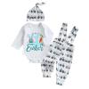 BeQeuewll Easter Newborn Baby Boy 3PCS Clothes Set Infant Long Sleeve Romper Bunny Carrot Suspender Pants Overalls Outfits (1st easter, 3-6 Months) view 1