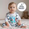 BeQeuewll Easter Newborn Baby Boy 3PCS Clothes Set Infant Long Sleeve Romper Bunny Carrot Suspender Pants Overalls Outfits (1st easter, 3-6 Months) view 2