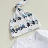 BeQeuewll Easter Newborn Baby Boy 3PCS Clothes Set Infant Long Sleeve Romper Bunny Carrot Suspender Pants Overalls Outfits (1st easter, 3-6 Months) view 4