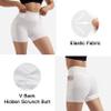 RXRXCOCO Cross Back Workout Sets for Women 2 Piece Padded Halter Tank Tops Hidden Scrunch Butt Booty Shorts with Pockets White Large view 4