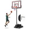 Giantex Portable Basketball Hoop Outdoor - 7.4-10 FT Height Adjustable Basketball Goal System w/ 44 Inch Shatterproof PC Backboard, Fillable Base, Basketball Hoop Indoor for Adults, Backyard, Driveway view 1