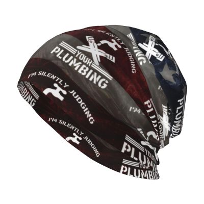 I'm Silently Judging Your Plumbing Beanie Skull Cap Warm Knit Slouchy Hat for Women Men Black