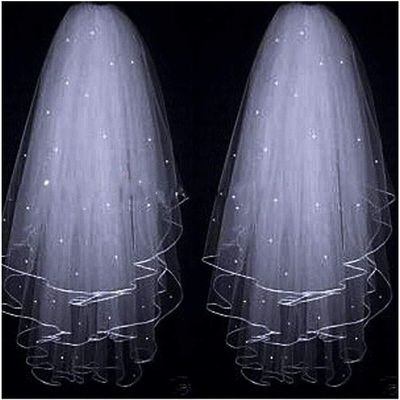 Bridal Veil Bridal Tulle 3 Layers Bridal Veil Ribbon Edge Bridal Tulle Veil for Photo Taking Head Veil with Pearls Short Wedding Veil Breathable