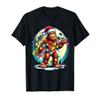 Bigfoot Santa Christmas Lights Funny Sasquatch Xmas Moon T-Shirt view 1