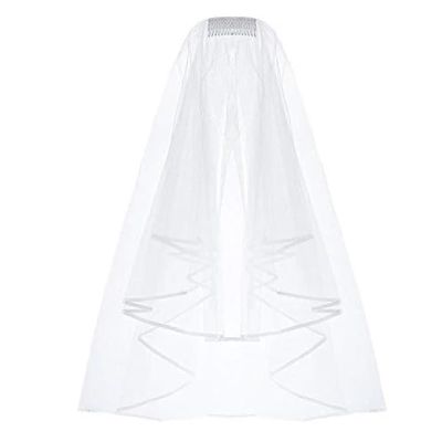 Bridal Veil Bridal Veil Ribbon Edge Bridal Tulle 75cm Wedding Veil with Comb Bridal Tulle Veil for Women's Simple Elegant Shoulder Veil Breathable