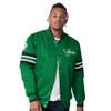 G-III Sports Football Men's StarterFit Scout I Full-Snap Satin Varsity Jacket (US, Alpha, Medium, Regular, Regular, New York - Jets Throwback) view 1