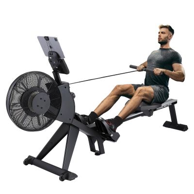Air Resistance Rower Machine with Max Resistance of 66 LBS, Durable Metal Frame Row Machine, 16 Levels of Adjustable Resistance, Rowing Machines for Home with an Ergonomicall Designed Seat